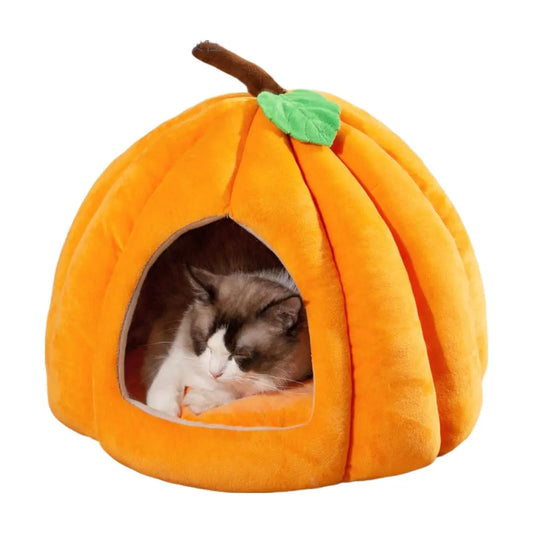 Elegant Pumpkin Cat Cocoon Bed