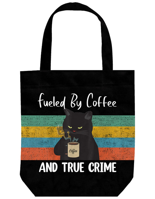 Elegant Feline Tote - Black Cat Canvas Bag - Gifts for Cat Enthusiasts