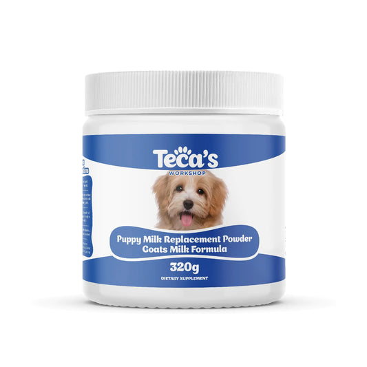Tecas Workshop Puppy Milk Replacement Powder - Goats Milk Formula - 11.2oz - Puppy Milk Replacement for Newborn to 7-Week-Old Puppies - Powdered Drink Mix