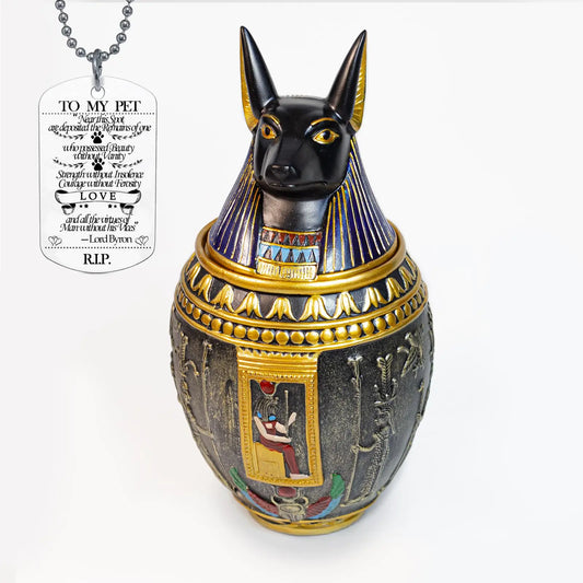 Anubis Resin Pet Urn - Egyptian Bastet Design for Medium to Large Pets 13.53 oz