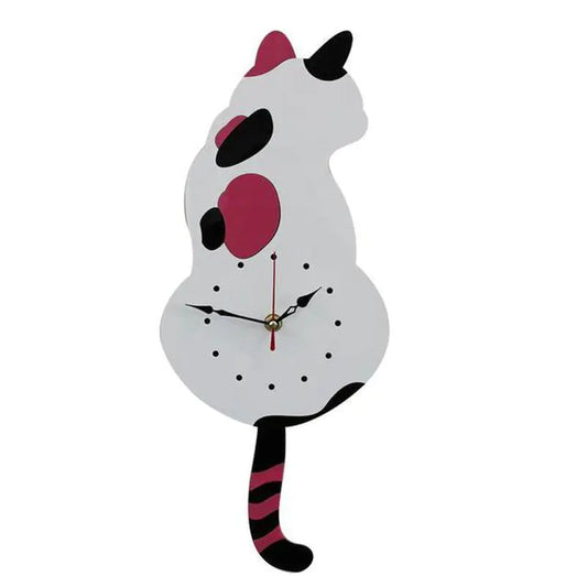 Swinging Tail Cat Wall Clock - Creative Acrylic Design