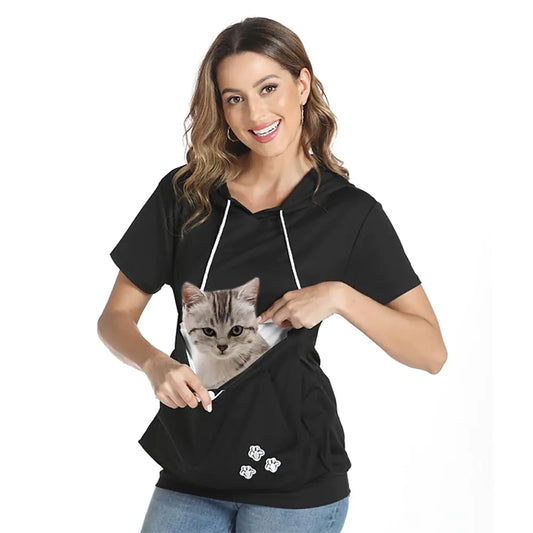 Ladies' Companion Pouch Tee: Pet-Centric Casualwear