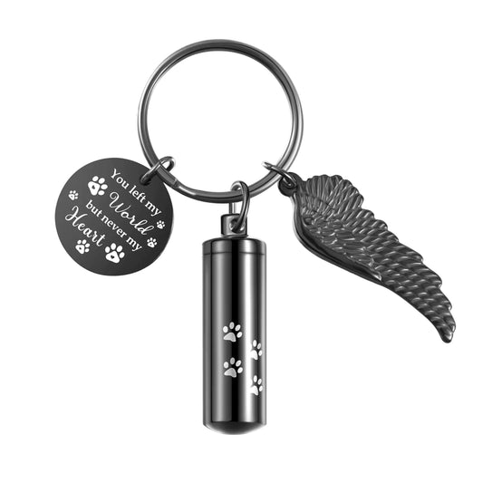 Eternal Remembrance Stainless Steel Cremation Keychain Charm