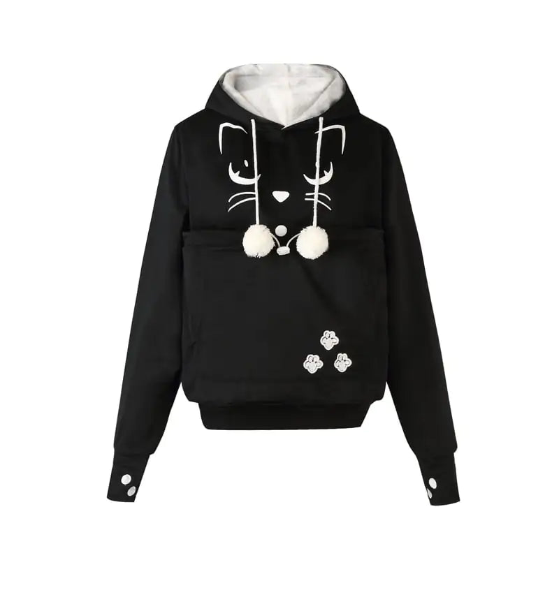 Alien Cat Printed Hooded Sweater for Women