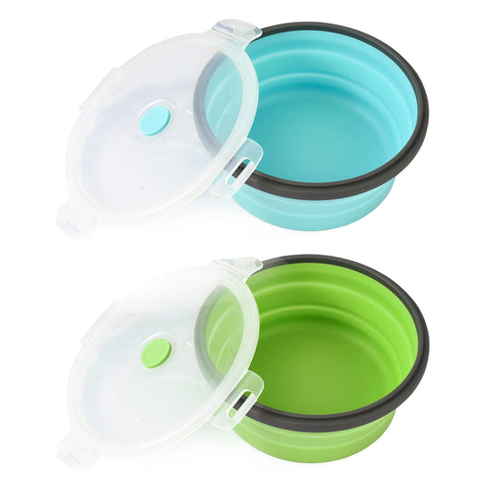 Traveler's Compact Dog Bowl Set with Lids