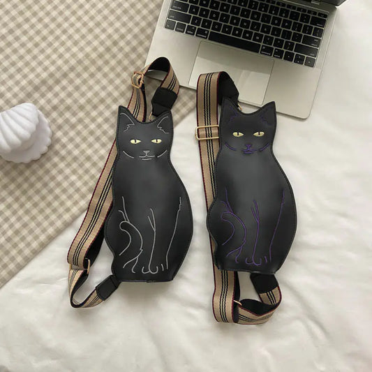 Cute Cat Printed Crossbody Bag for Women