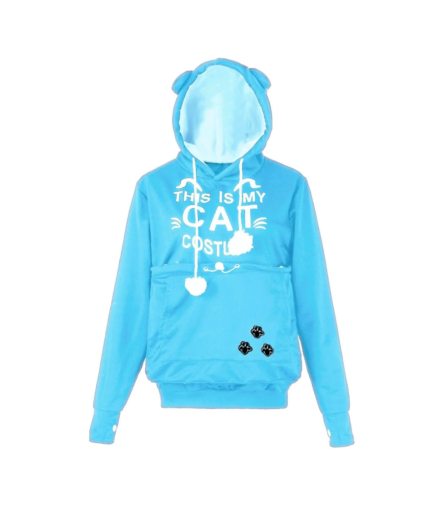 Alien Cat Printed Hooded Sweater for Women