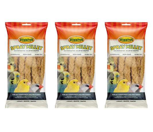 Higgins 18 Count Spray Millet Natural Treats for All Pet and Wild Birds