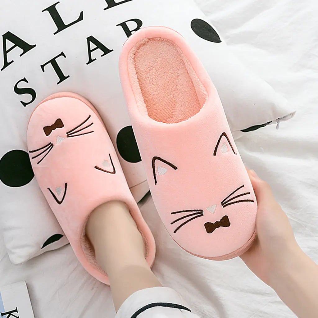 Cute Cat Cotton Slippers for Couples at Home