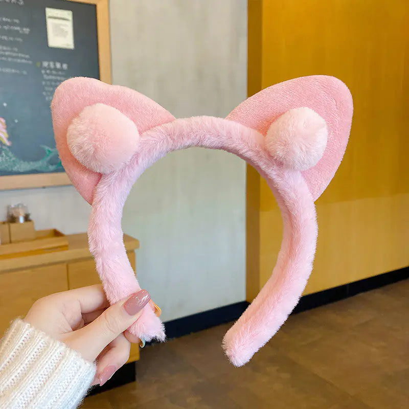 Cute Cat Ear Plush Hairbands for Women