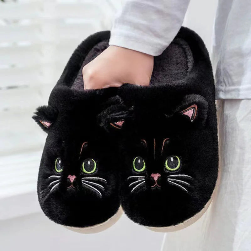 Cute Cat Plush Home Slippers