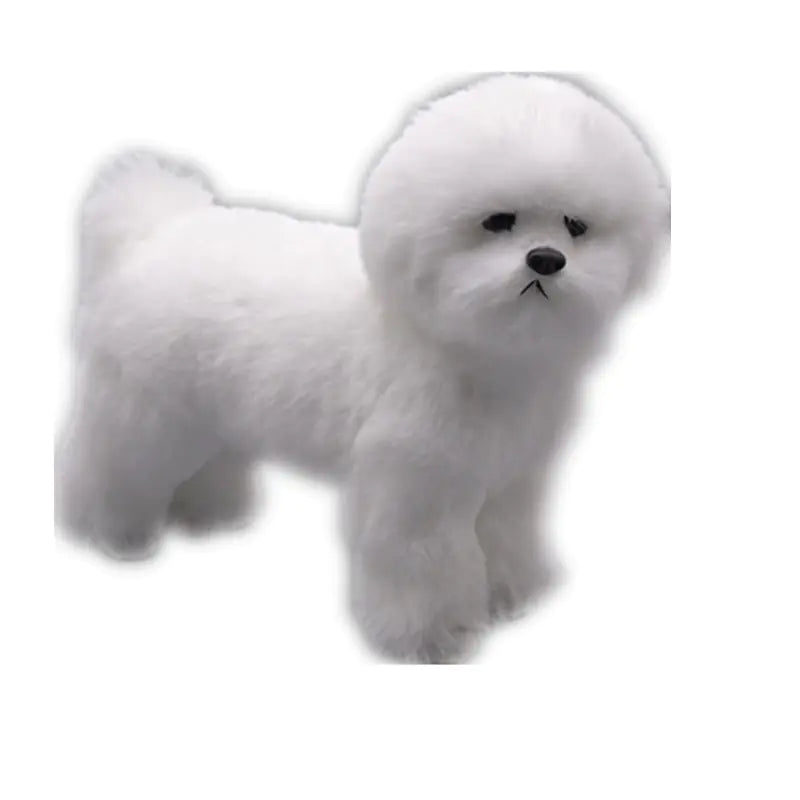 Realistic Pet Dog Model - Plush Bichon Frise Decor