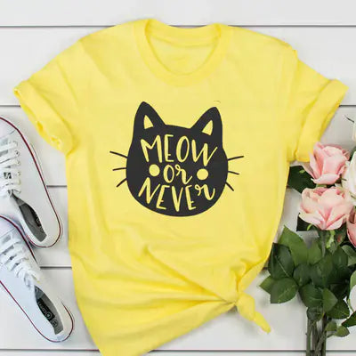 Fashion Printed T-Shirt for Women - Cat Design