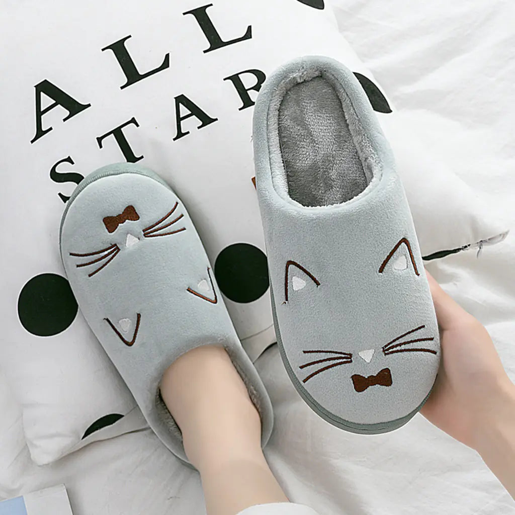 Cute Cat Cotton Slippers for Couples at Home