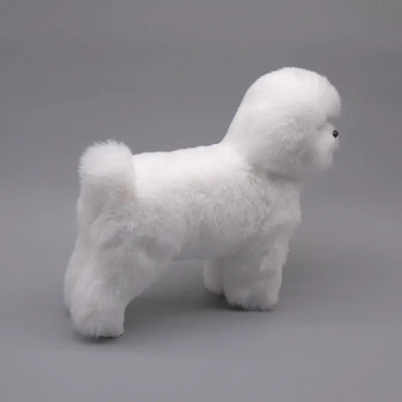Realistic Pet Dog Model - Plush Bichon Frise Decor