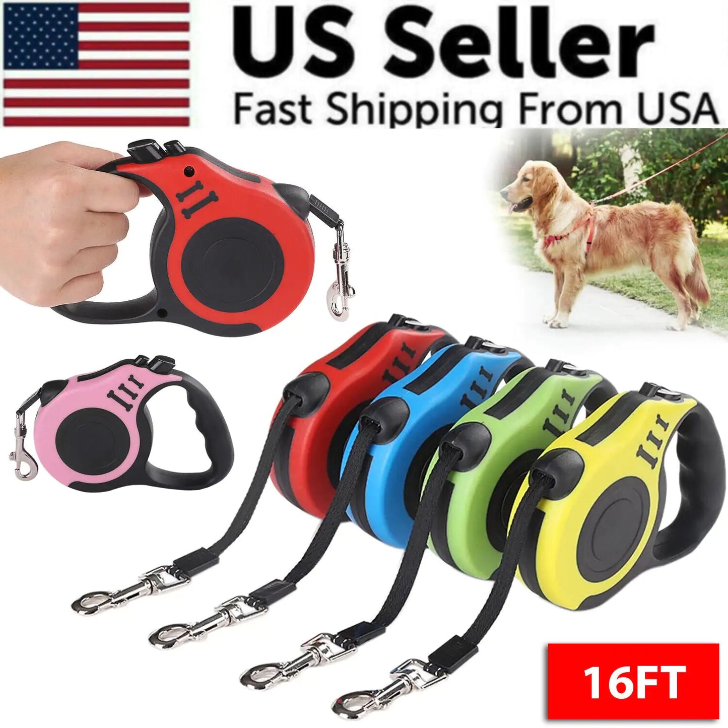 EasyWalk Retractable 16ft Dog Lead