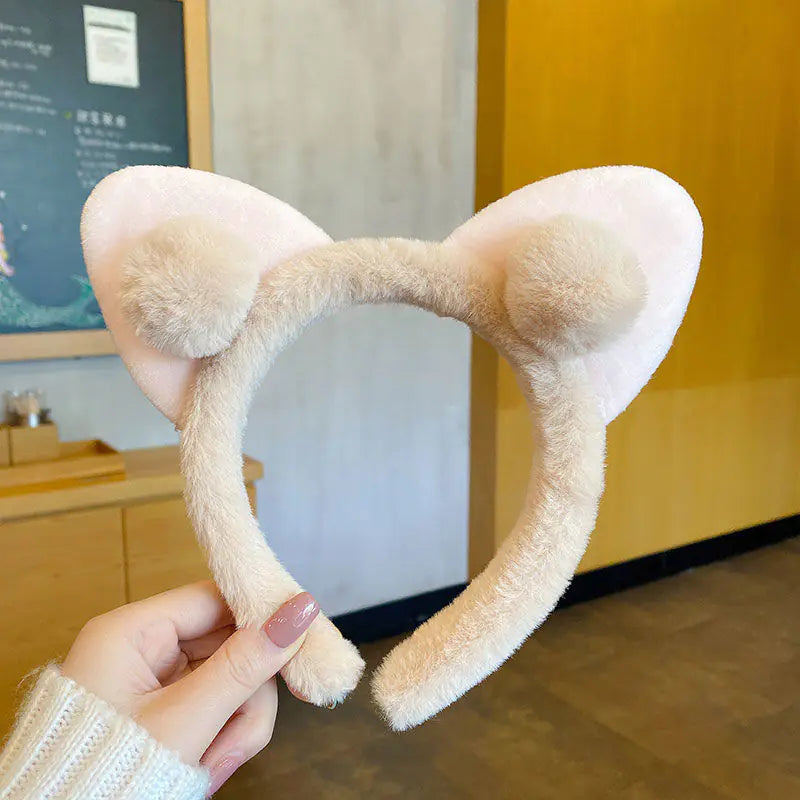 Cute Cat Ear Plush Hairbands for Women