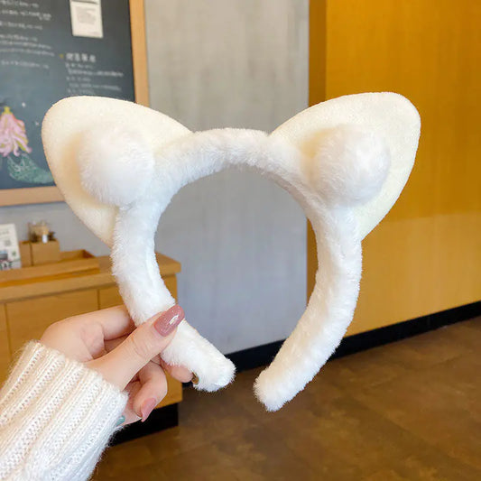 Cute Cat Ear Plush Hairbands for Women