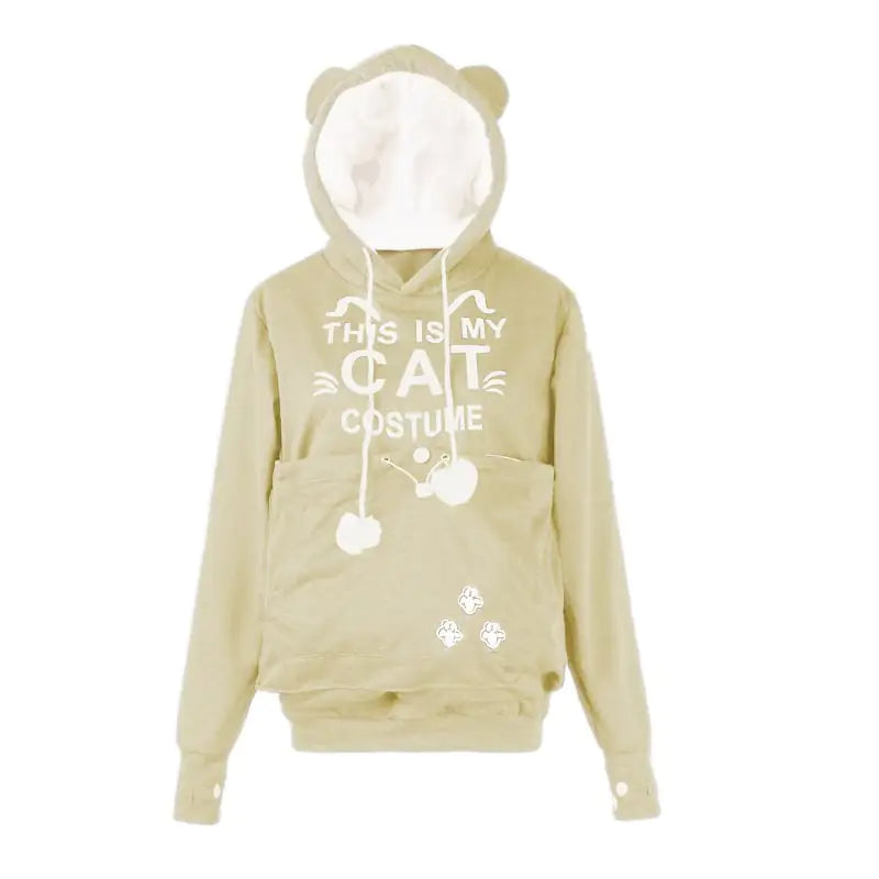 Alien Cat Printed Hooded Sweater for Women
