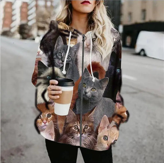 Fashion-Forward 3D Print Hoodie for Women
