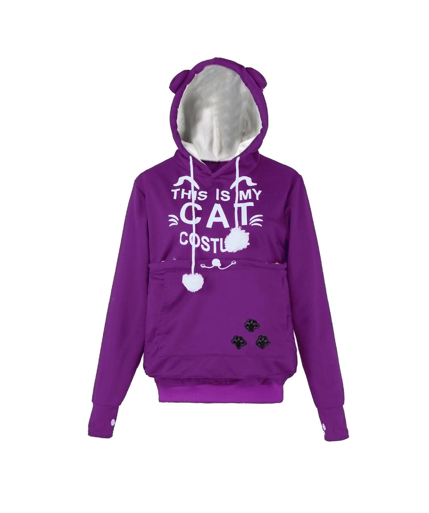 Alien Cat Printed Hooded Sweater for Women