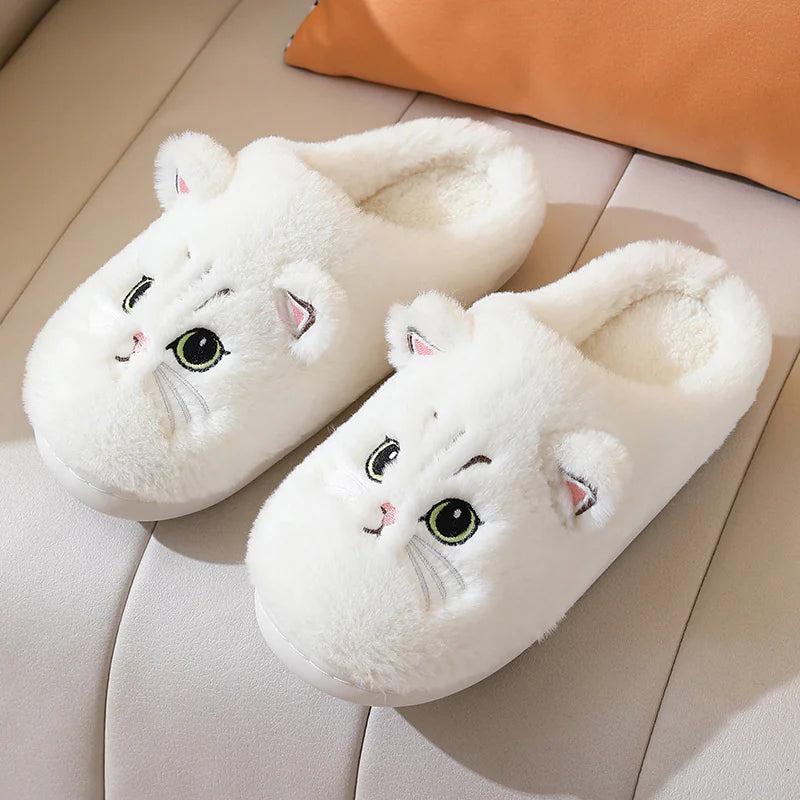 Cute Cat Plush Home Slippers