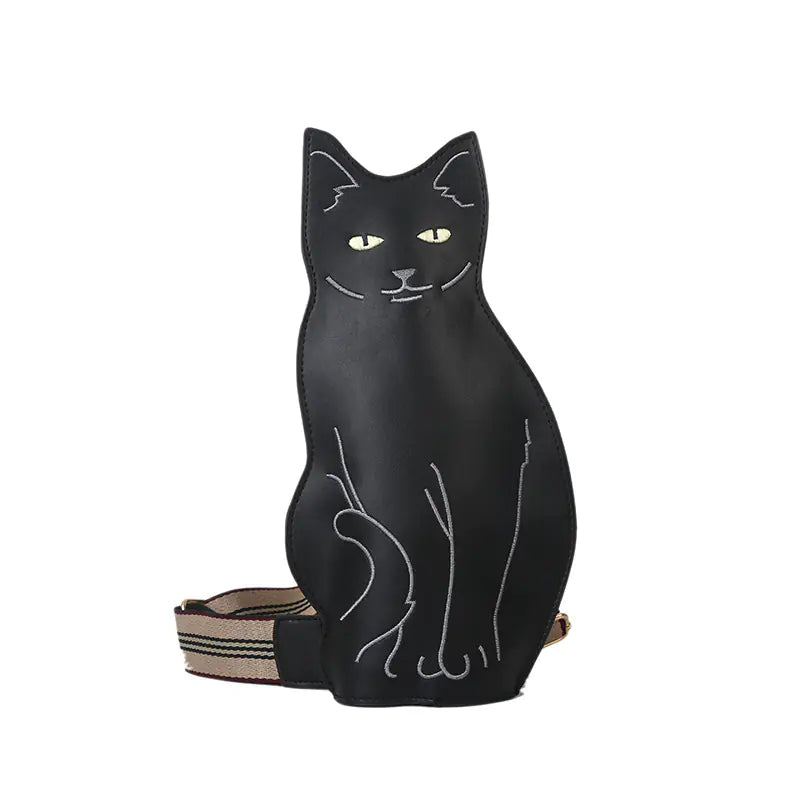 Cute Cat Printed Crossbody Bag for Women