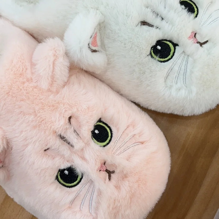 Cute Cat Plush Home Slippers