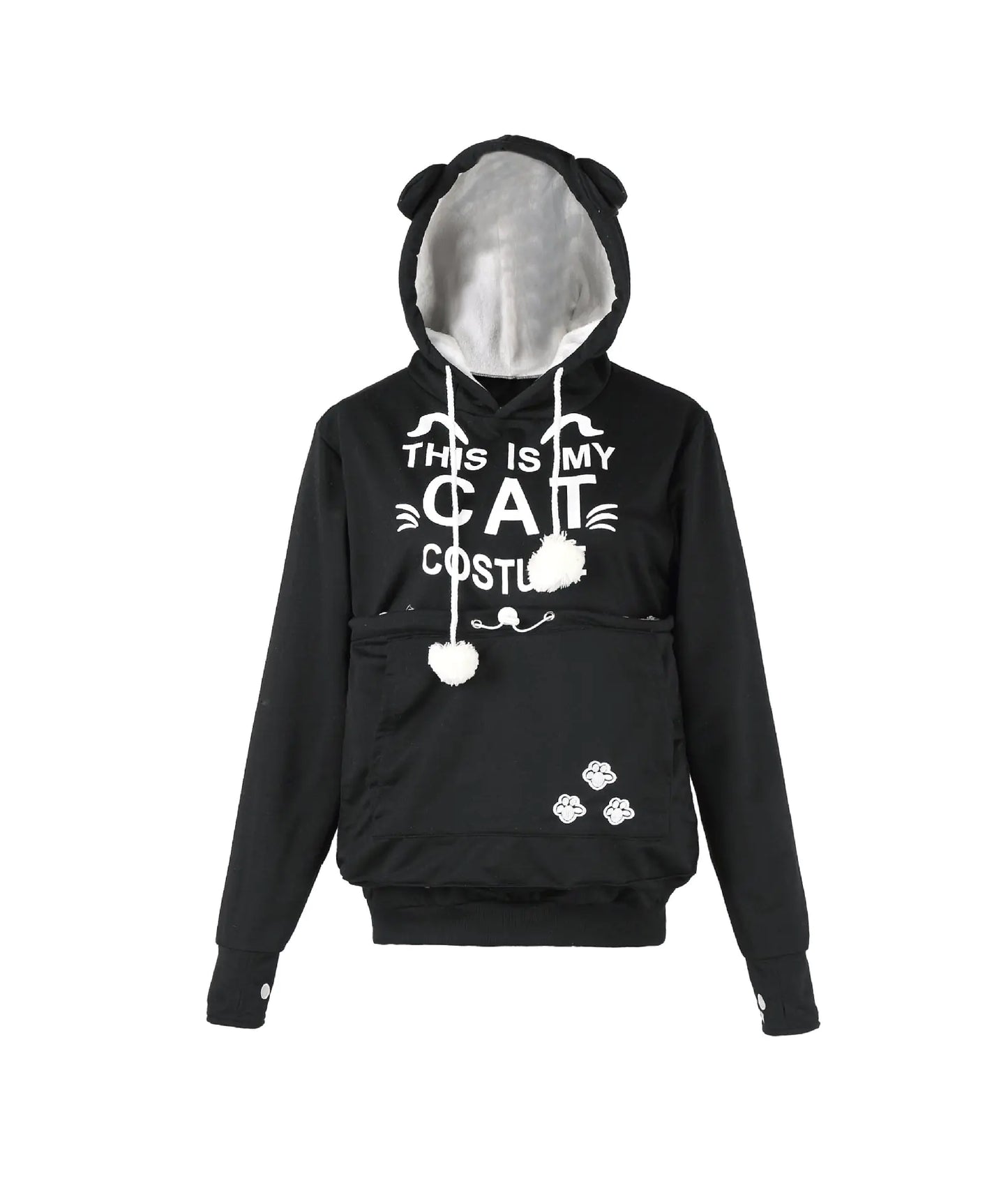 Alien Cat Printed Hooded Sweater for Women