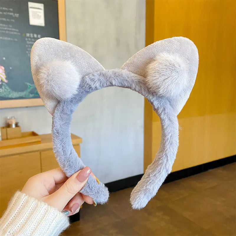 Cute Cat Ear Plush Hairbands for Women