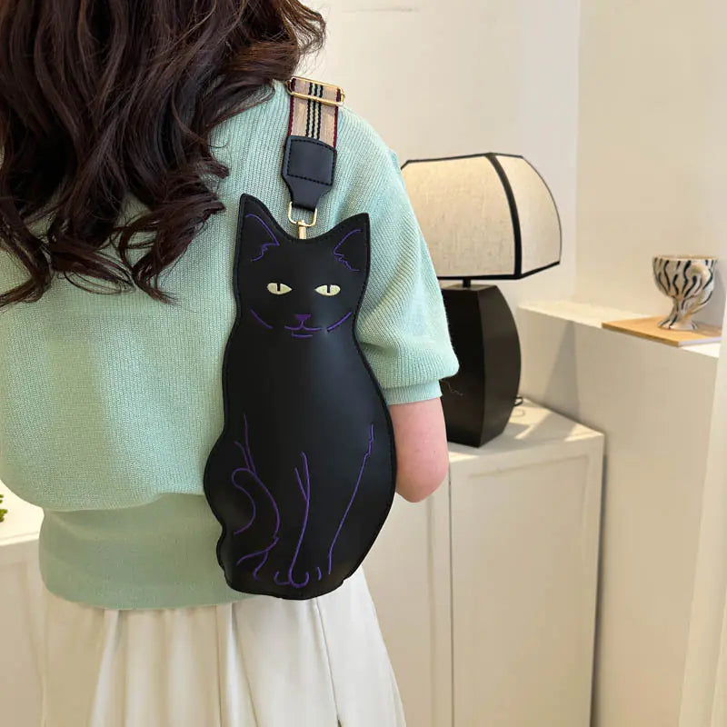 Cute Cat Printed Crossbody Bag for Women