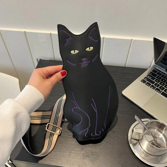 Cute Cat Printed Crossbody Bag for Women