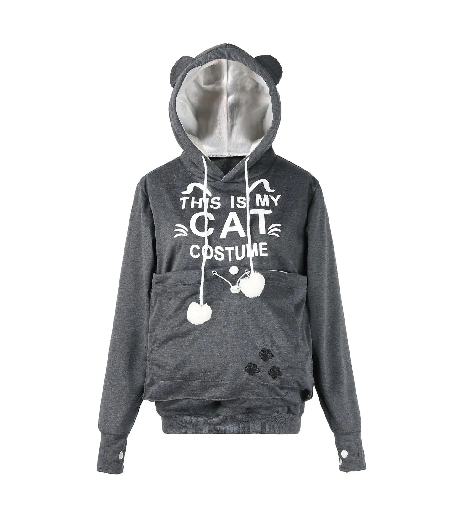Alien Cat Printed Hooded Sweater for Women