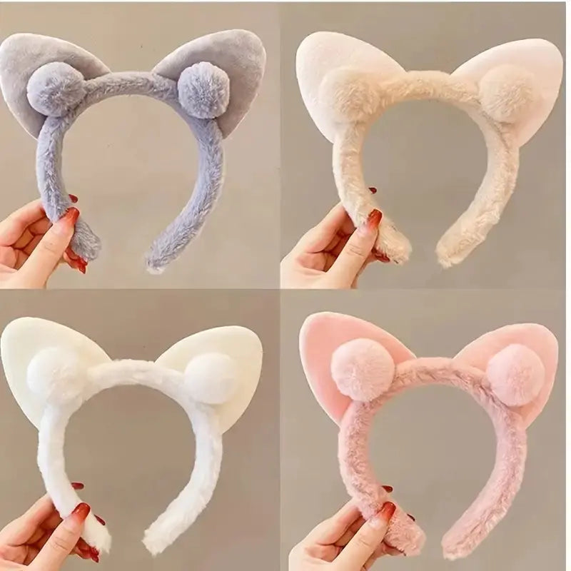 Cute Cat Ear Plush Hairbands for Women